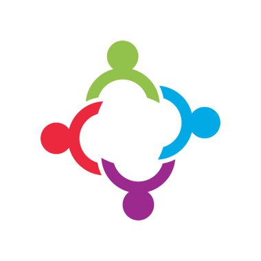 Community, network and social logo flat design vector