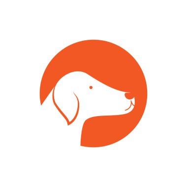 Dog head logo illustration vector flat design
