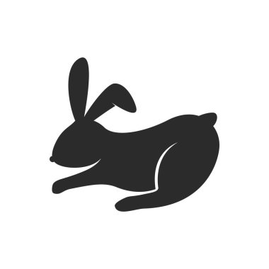 Rabbit illustration vector flat design template eps 10