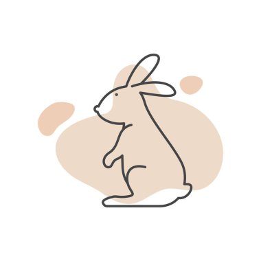 Rabbit illustration vector flat design template eps 10