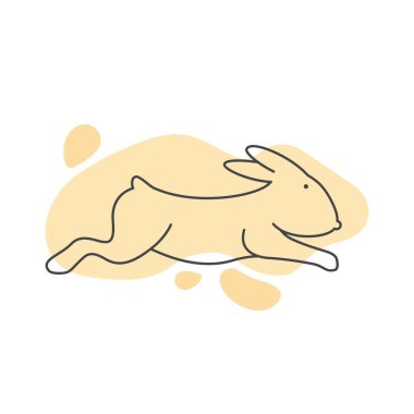 Rabbit illustration vector flat design template eps 10