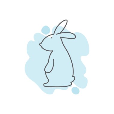 Rabbit illustration vector flat design template eps 10