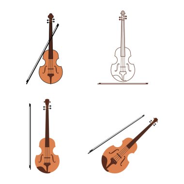 Violin illustration vector flat design eps 10