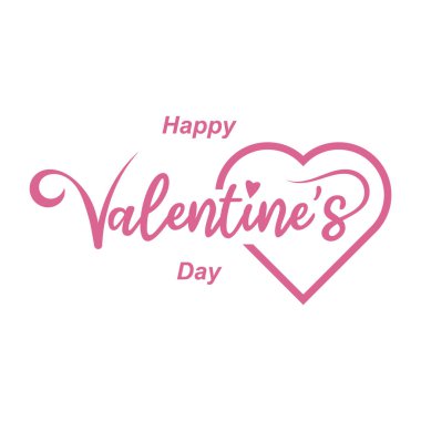 Beautiful Happy Valentines Day typography vector flat design