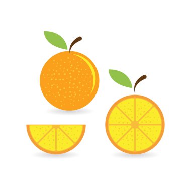 Orange fruit logo Vector illustration flat design template