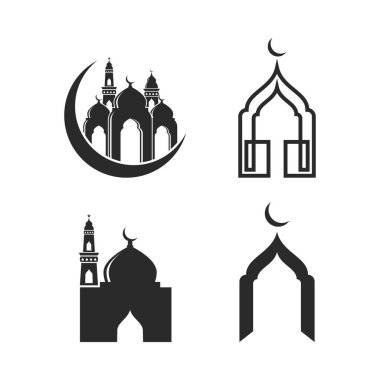 Ramadhan kareem poster banner islamic wallpaper mousque logo icon flat design vector