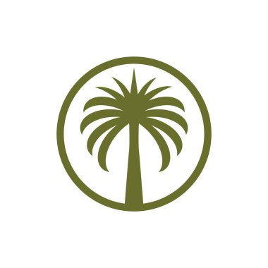 Date tree palm logo vector illustration flat design
