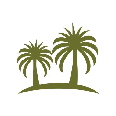 Date tree palm logo vector illustration flat design