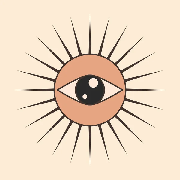 Eye Sun Sunbright Sunshine Sunlight Icon Vector Flat Design — Stock Vector