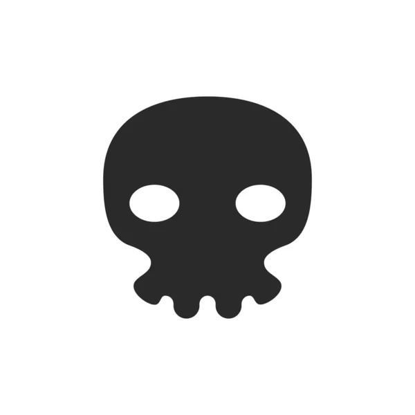 頭蓋骨のロゴアイコンベクトルイラストフラットデザイン — ストックベクタ