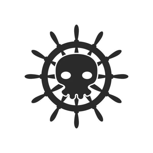 海賊船のロゴアイコンベクトルフラットデザインテンプレート — ストックベクタ