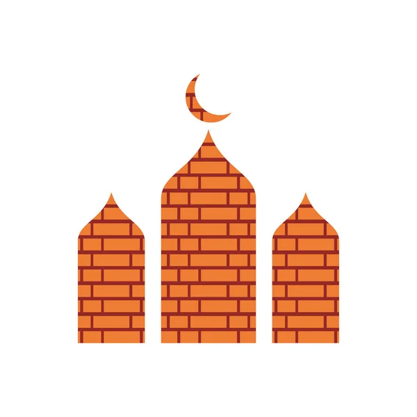 Iszlám Mecset Tégla Fal Koncepció Vektor Lapos Kialakítás — Stock Vector
