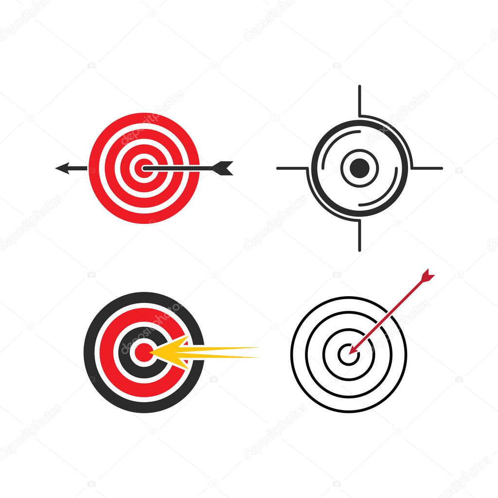 Target logo icon vector illustration flat design template