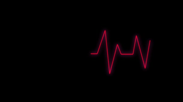 Pulse Line Animation Graphich Screen Cardiology — Stock Video