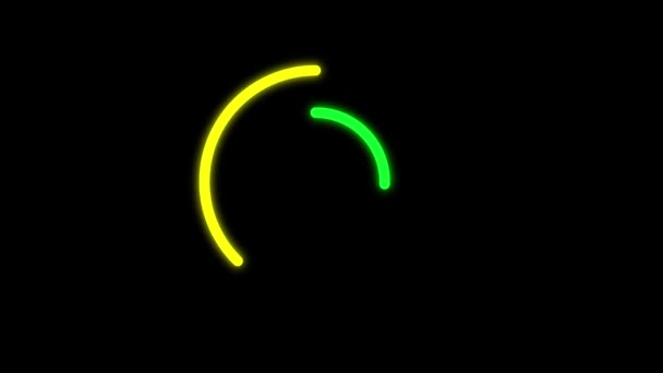 黒の背景に円アニメーションの輝きをロード — ストック動画