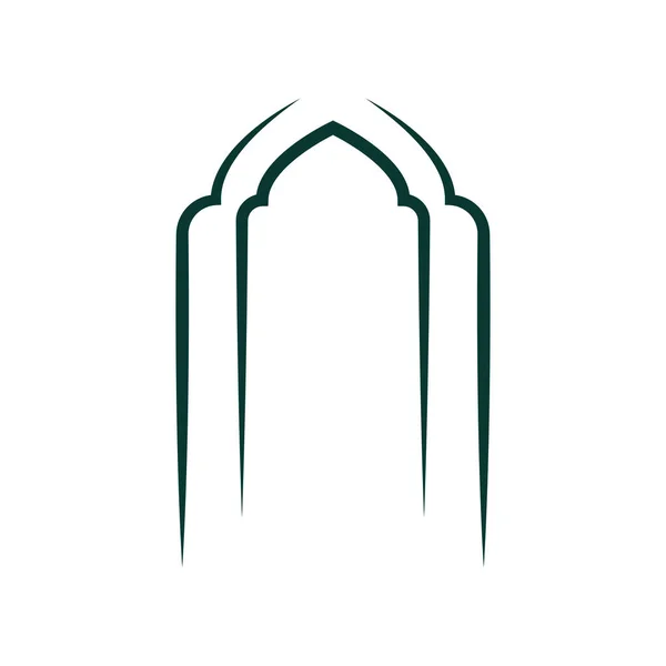 Islámská Mešita Ramadán Mubarak Přání Design Vektor Plochý Design — Stockový vektor