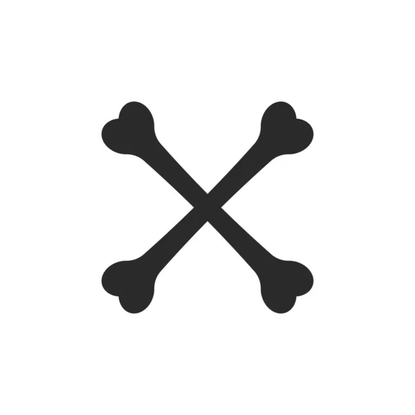 Crossbone Logotipo Ícone Vetor Ilustração Design Plano —  Vetores de Stock