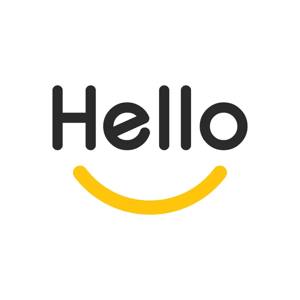 Hello Text Lettering Sign Vector Flat Design — Stock Vector