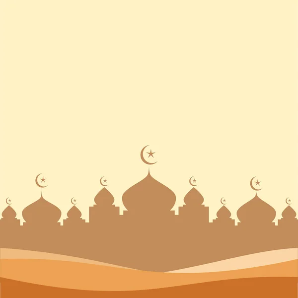 Mosquée Fond Vecteur Plat Modèle Conception — Image vectorielle