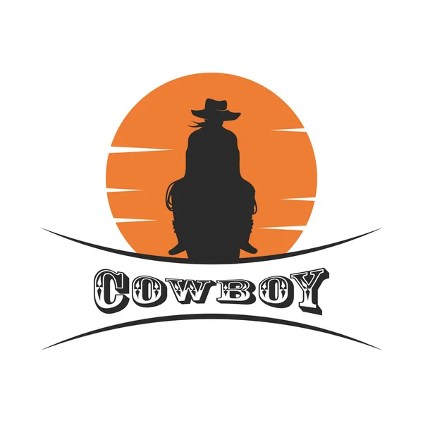 stock vector Cowboy rider illustration vector flat design template