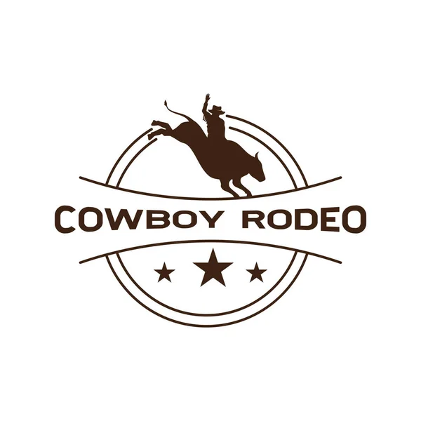 stock vector Bull riding rodeo logo vector flat design template