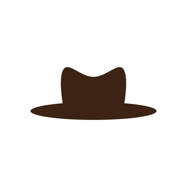 Kovboy Şapkası Logo Simgesi Vektör Düz Tasarım Şablonu — Stok Vektör