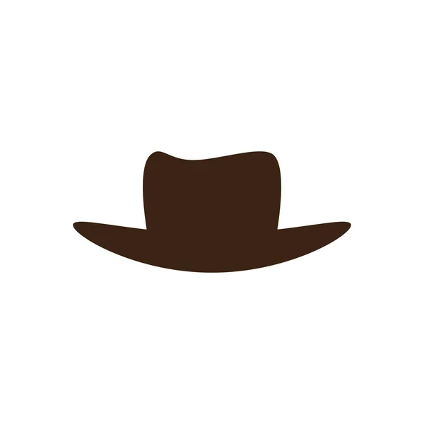 Cowboy Chapeau Logo Icône Vecteur Plat Modèle Conception — Image vectorielle