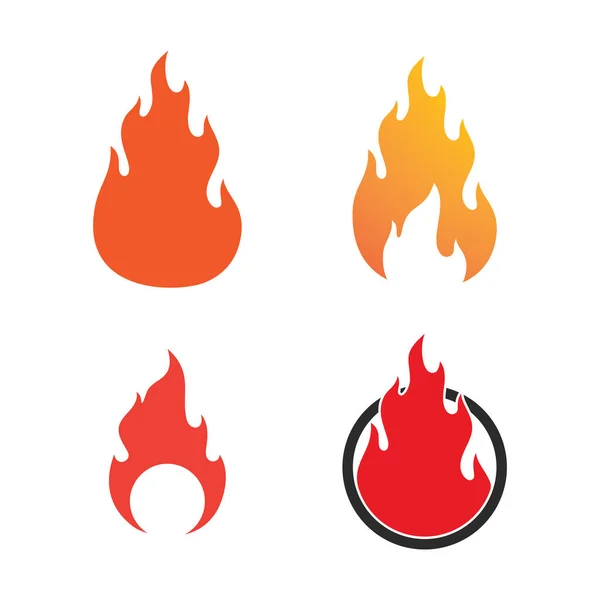 Požární Plamen Logo Šablona Vektorové Ikony Olej Plyn Energie Koncepce — Stockový vektor