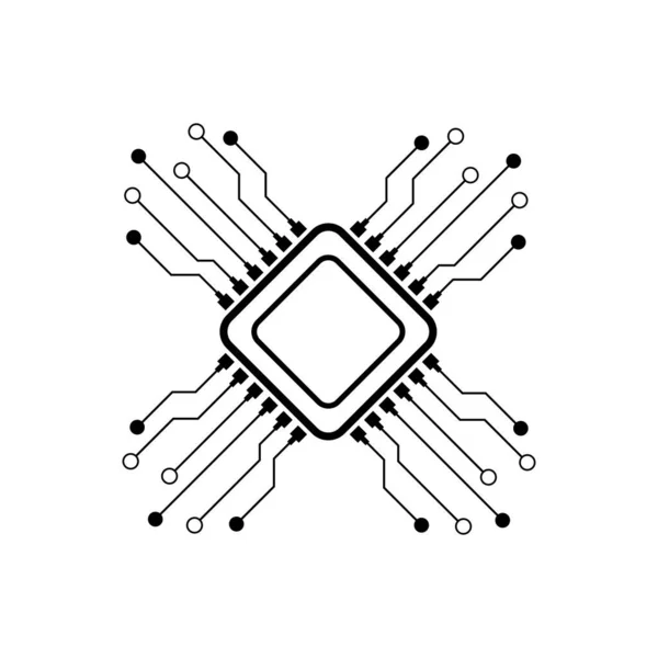Шаблон Векторного Дизайна Логотипа Процессора — стоковый вектор