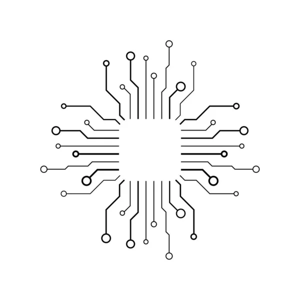Şlemci Logo Simgesi Vektör Düz Tasarım Şablonu — Stok Vektör