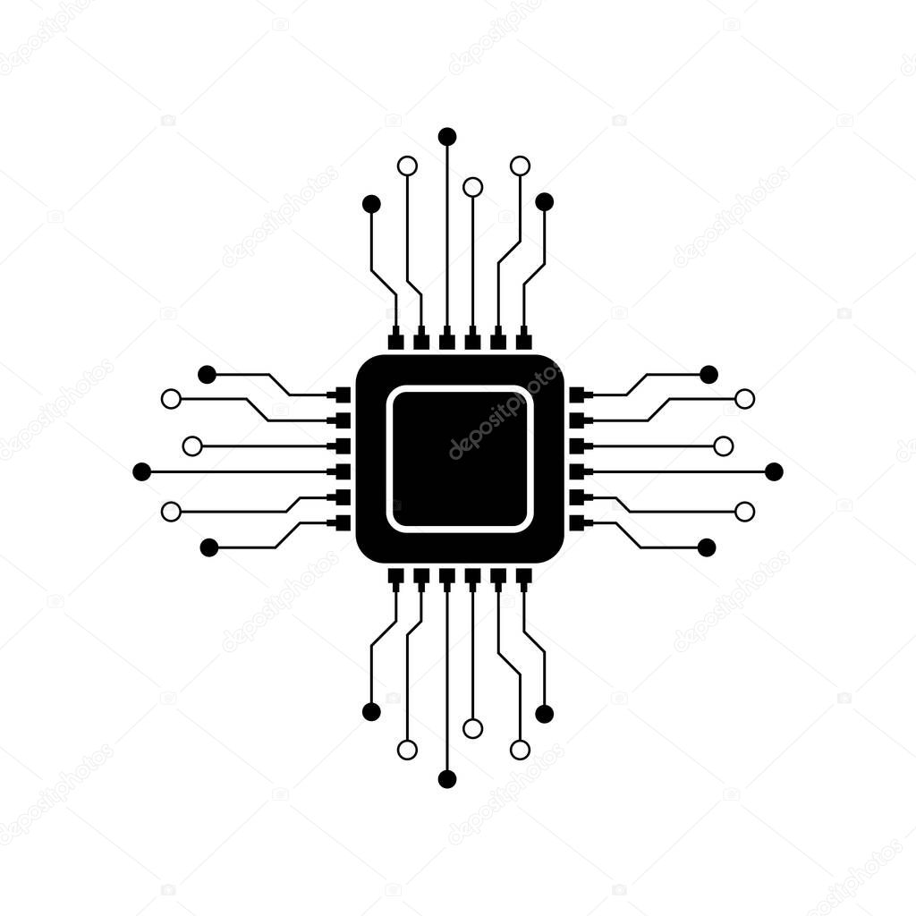 Processor logo icon vector flat design template