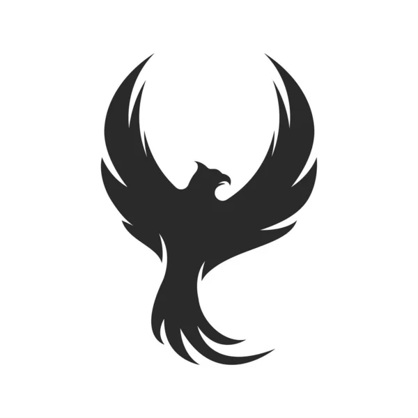 Phoenix Feuer Vogel Logo Vektor Flache Design Vorlage — Stockvektor
