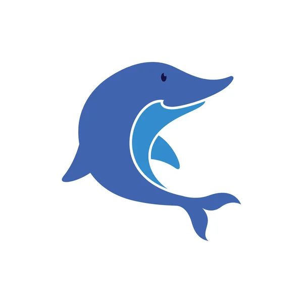 Λογότυπο Dolphin Εικονίδιο Διάνυσμα Επίπεδη Σχεδίαση Πρότυπο — Διανυσματικό Αρχείο