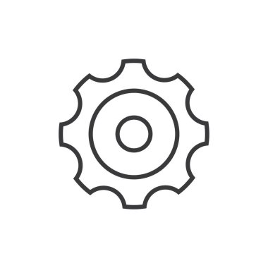 Gear illüstrasyon logo simgesi vektör düz tasarım şablonu