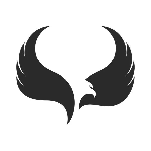 Falcon Aigle Oiseau Illustration Logo Plat Design — Image vectorielle