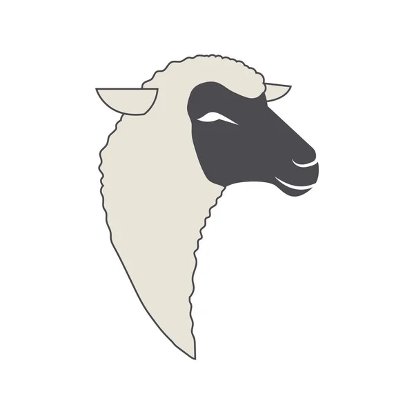 Вівця Логотип Значок Вектор Плоский Шаблон Дизайну — стоковий вектор