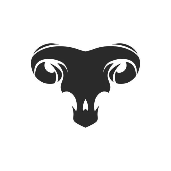 Ziegenhorn Illustration Logo Vorlage Vektor Design — Stockvektor