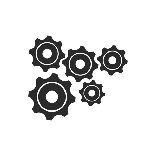 Gear Illustration Logo Icon Vector Flat Design Template — Stock Vector