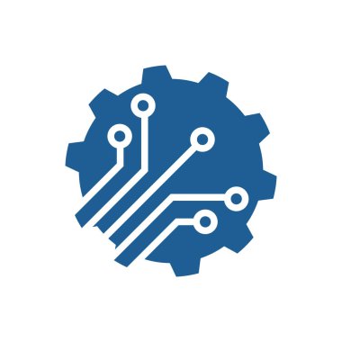 Vites teknolojisi logo vektör çizimi düz tasarım