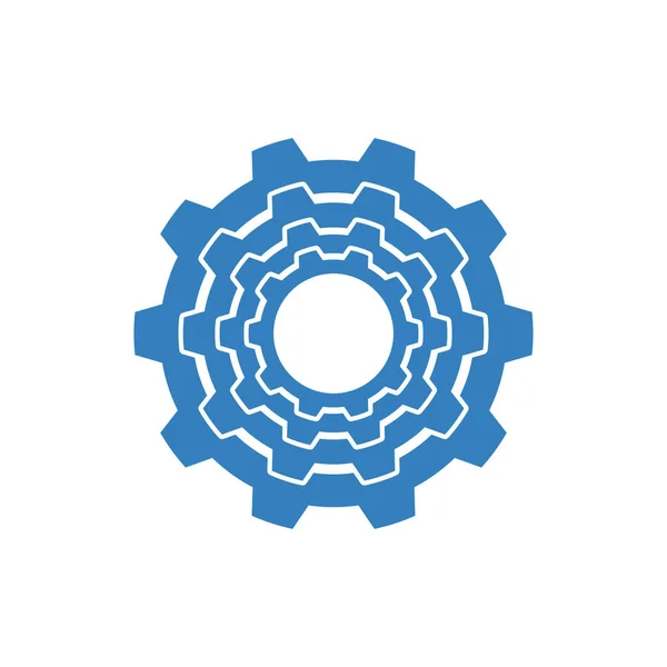Tecnologia Engrenagem Logotipo Vetor Ilustração Design Plano — Vetor de Stock