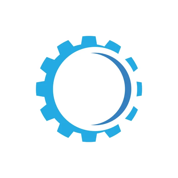 Tecnología Engranajes Logotipo Vector Ilustración Diseño Plano — Vector de stock
