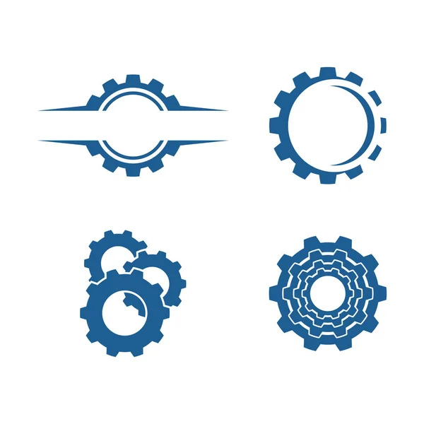 齿轮技术徽标矢量图形平面设计 — 图库矢量图片