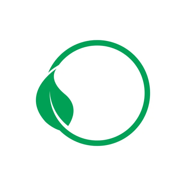 Green Leaf Illustration Nature Logo Flat Design Template — Stock Vector