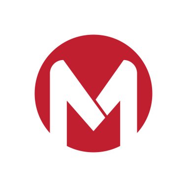 M harfi logo vektör düz tasarım şablonu