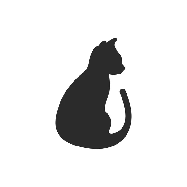 Katze Silhouette Logo Illustration Vektor Flache Design Vorlage — Stockvektor