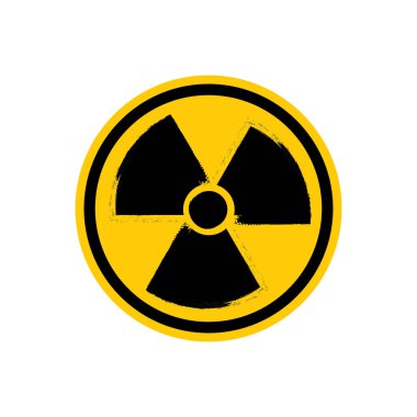 Tehlike radyasyon risk sembolü ve ikon vektör düz tasarım