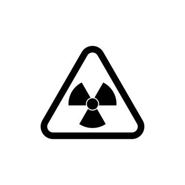 Tehlike radyasyon risk sembolü ve ikon vektör düz tasarım