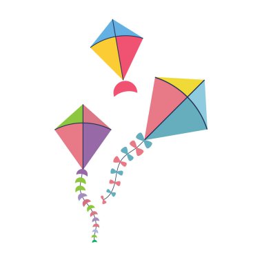 Makar sankranti Kite çizim vektörü düz tasarım