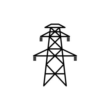Elektrik kulesi simgesi düz tasarım vektörü