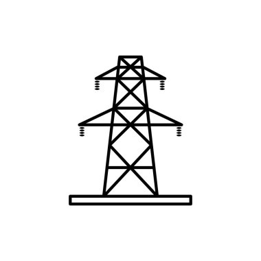 Elektrik kulesi simgesi düz tasarım vektörü